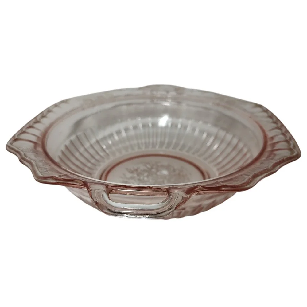 Vintage Anchor Hocking Serving Bowl Mayfair‎ Open Rose Pink Depression Glass